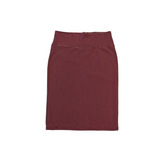 LuLaRoe Red & White Striped Pencil Skirt Size L - Picture 1 of 2